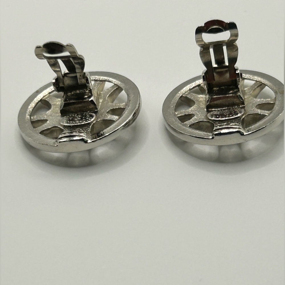 Chanel Silver Coco Mark Earrings - Picture 8 of 9